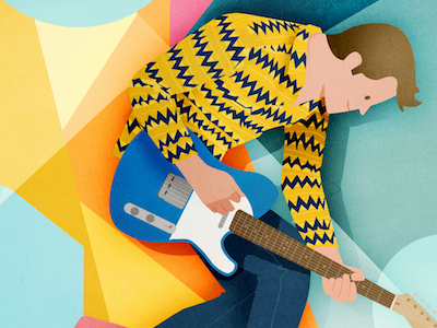John M abstract colourful fender guitar john m rock telecaster