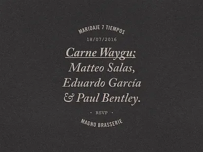 Event typography, Magno Brasserie graphic design guadalajara magno méxico type zinegraph.