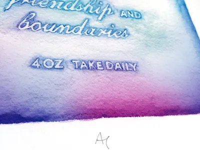 New print! illustration print script watercolor