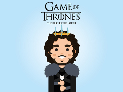 Jon Snow - The King in the North character game of thrones hbo illustration jon snow season 6 winter is coming