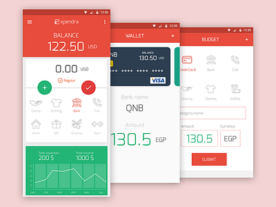 Expendra App - iOS app bank budget cash expense finance income manager money salary wallet