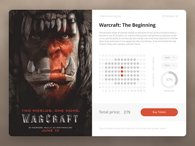 Movie Tickets booking page booking challenge cinema creative designer film movie nice shop tickets ui warcraft