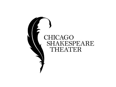 Chicago Shakespeare Theater Logo feather gestalt logo quill shakespeare silhouette theater