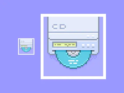 CD Player pixel pixelart purple retro technology