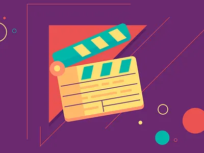 Running On Empty camera film flat icon illustration motion styleframe vector