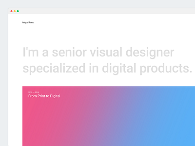 New Portfolio blue gradient homepage minimal pink portfolio web webdesign