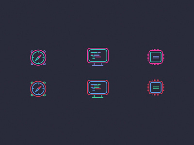 Developers Icons atom code developers compus imac chip
