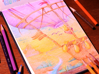 Balloon balloon coloredpencil colors drawingeveryday height high mariashishcova moleskine nice sketchbook