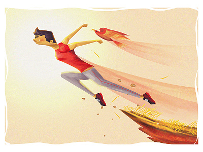 Take a Leap adventure animal bird character design digital art drawing eagle illustration man people red sport