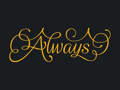 Always always lettering progress script swashes