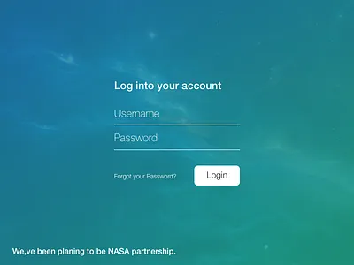 Minimal "Sign In" form gradient login minimal nasa sign in space