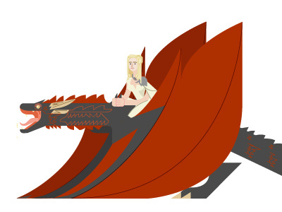 Daenerys, end of season 5 cat character design color cute flat design game of thrones icon illustration minimal vector