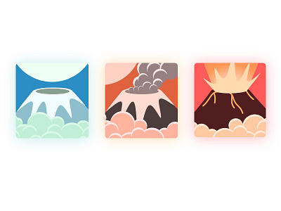 Volcano ai icon illustration volcano