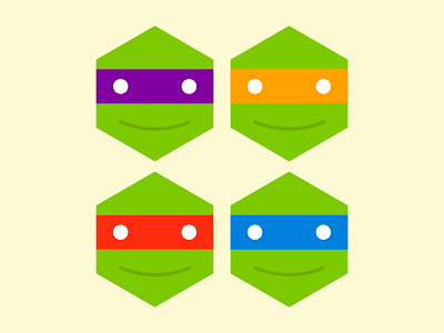 Turtle Power colour geometric tmnt