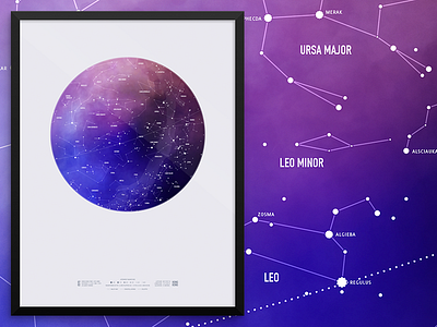 Star chart astronomy constellations milky way poster sky space starmap stars