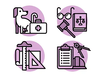 Occupation Icons clipboard design dog helmet icons kevinmoran lawyer vet veterinarian