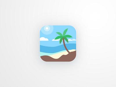 Beach Icon beach blue branding icon identity instagram lettering logo logotype script typography wordmark