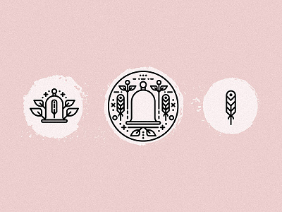Snippets branding feather jar logo meow plant