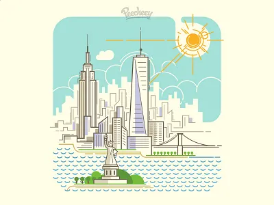 New York city skyline adobe america free vector new york united states vector