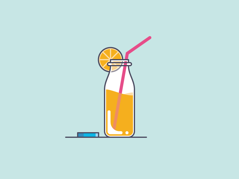 Good Juice - Summer bottle drink geometry icon illustration juice orange summer vector