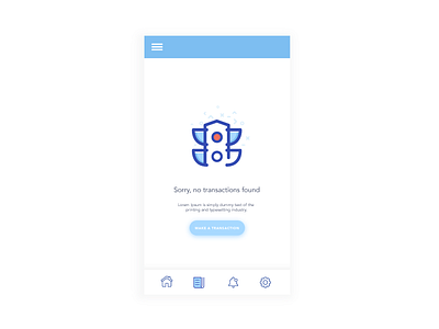 Oops ( No transaction ) app banking blue design history minimal screen transaction ui ux