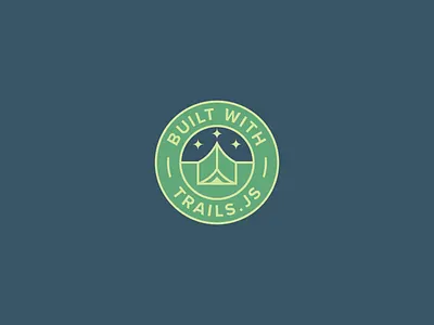 Built With Trails.js badge illustration langa minimal nature nfk norfolk pin stars tent trails trailsjs