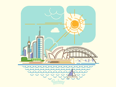 Sidney city skyline adobe australia city free vector sidney skyline vector