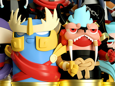 Spinjas Render 3d app c4d characters game ios octanerender retro spinjas tops
