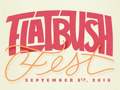 Flatbush Fest - Lettering drawing handlettering interlock interlocking lettering monoline script sketch typography