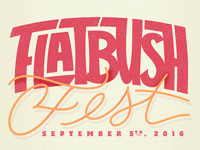 Flatbush Fest - Lettering drawing handlettering interlock interlocking lettering monoline script sketch typography