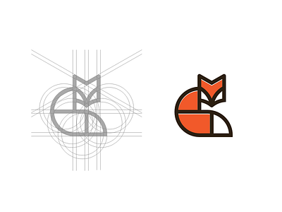 Fox grid animal brand fox foxy grid logo media minimal minimalist photography simple speed