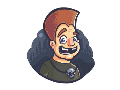 Procreate Trial cartoon doodle eyebrows goofy ipad ipad pro moon night procreate sketch skull smile