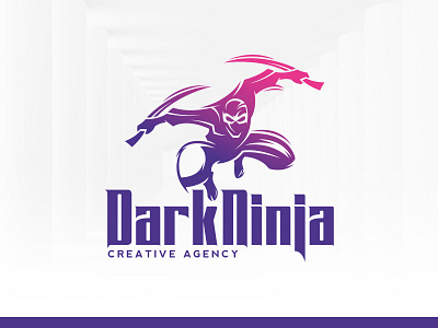 Dark Ninja Logo Template dark design logo ninja psd template vector