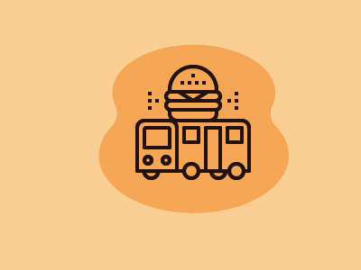 Food service bus food hamburger icon outline transportation travel