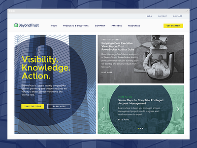 BeyondTrust - Desktop Homepage branding content design desktop digital modular security ui web website