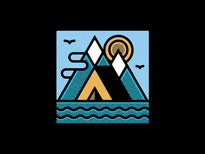 Summer Camping camp icon illo illustration mountains summer tent
