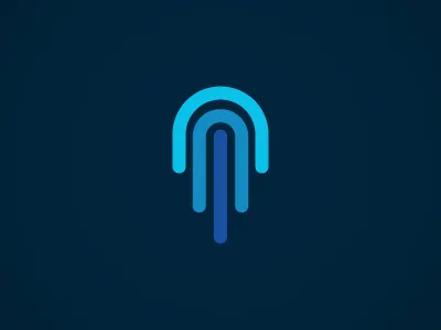 NuJel Logo blue fluid jellyfish logo simplified water