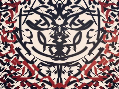 Hidden abstract art faces flow graphic design smile symmetry typography