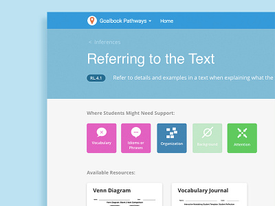 Goalbook Pathways Concept edtech education education technology goalbook responsive ui