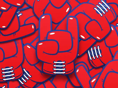 Boxing horns sticker badass box boxing glove metal metal horns rock