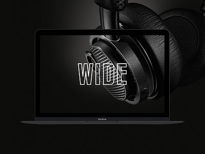 WIDE | Logo (Outline) branding chile classic headphones identity logo modern monochrome music venezuela web website