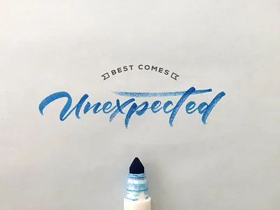 Best Comes Unexpected Lettering blue crayola handlettering lettering