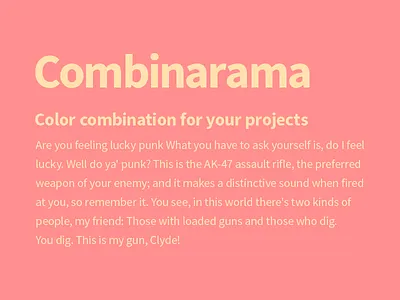 Combinarama Text FFE1AF Background FF9090 background color colour combinarama combination design inspiration simple