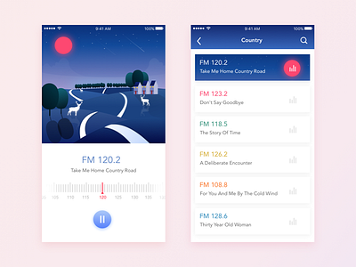 FM120.2 app music ui