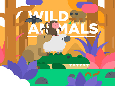 Wild Animals animals bat crocodile kangaroo monkey sheep sloth wild