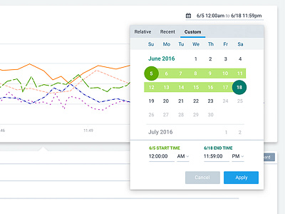 Time Range Editor calendar color flat light overlay picker time ui ux