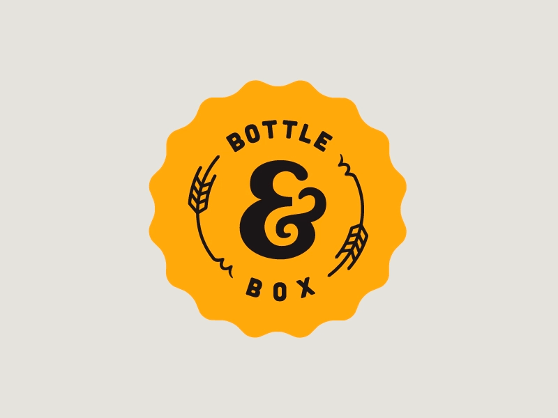 Bottle & Box ampersand beer cigar corkscrew design logo wheat wine