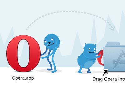 Disk Image background for Opera browser illustration opera