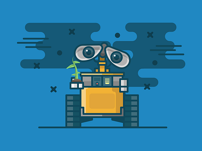 Wall-e design icon illustration plant robot vector