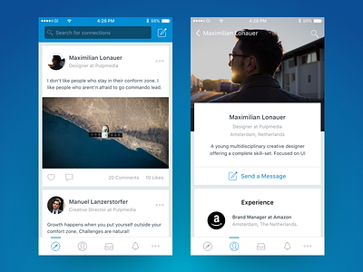 Linkedin app austria ios linkedin mexico redesign swift ui ux